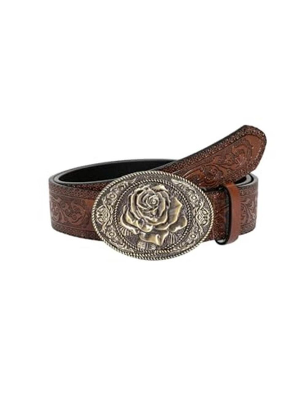 SHENHE Women's Western Cowgirl Belt Floral Vintage Leather Buckle Waist